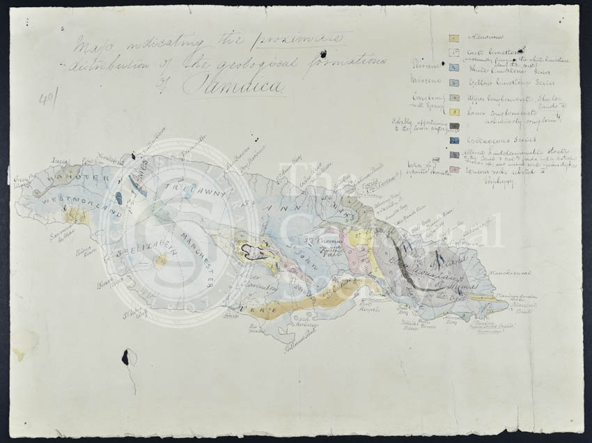 Map of Jamaica (Wall, 1864)