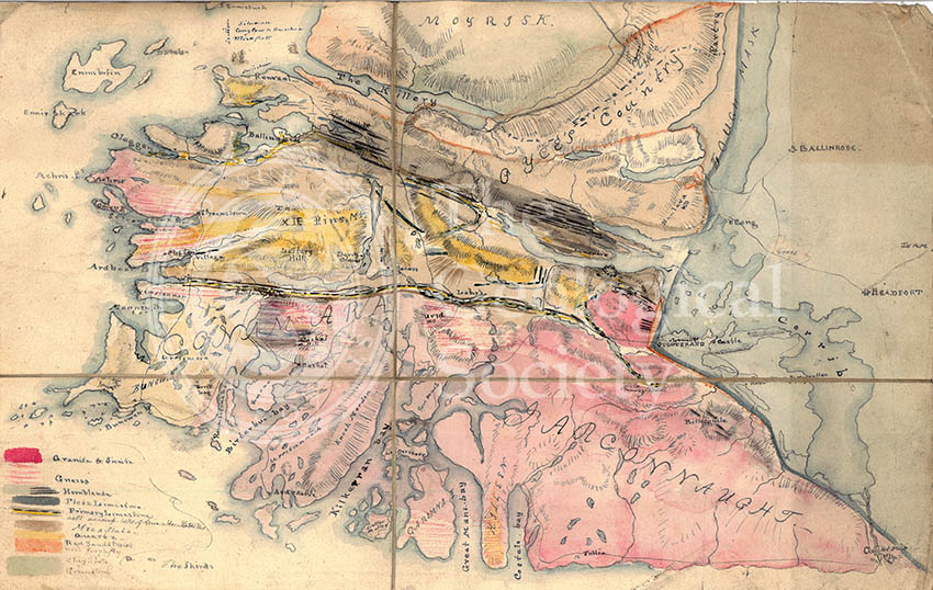 Geological Map of Connemara, Ireland (Nimmo, c.1813)