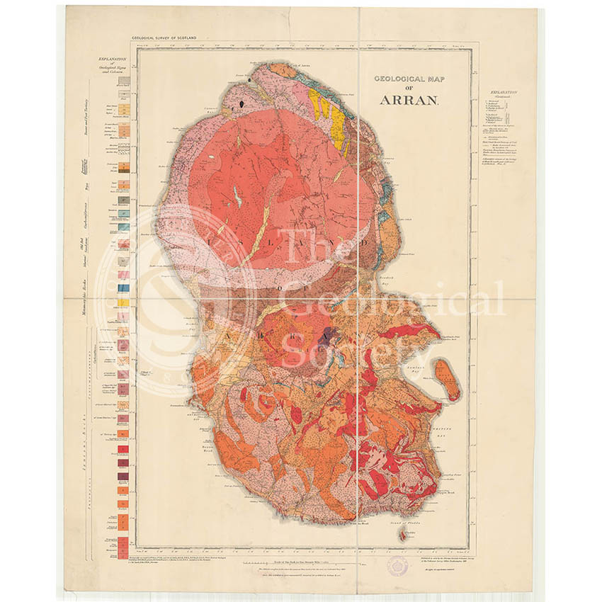Geological Map of Arran (The Survey, 1910)