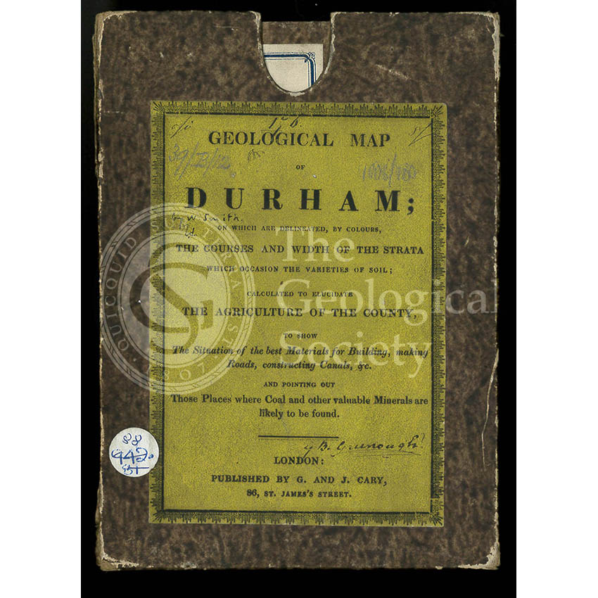 Original box and label for a ‘Geological Map of Durham’ (1831)