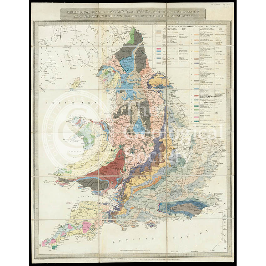 Geological Map of England & Wales… [Greenough reduction] (Gardner after Greenough, 1826)