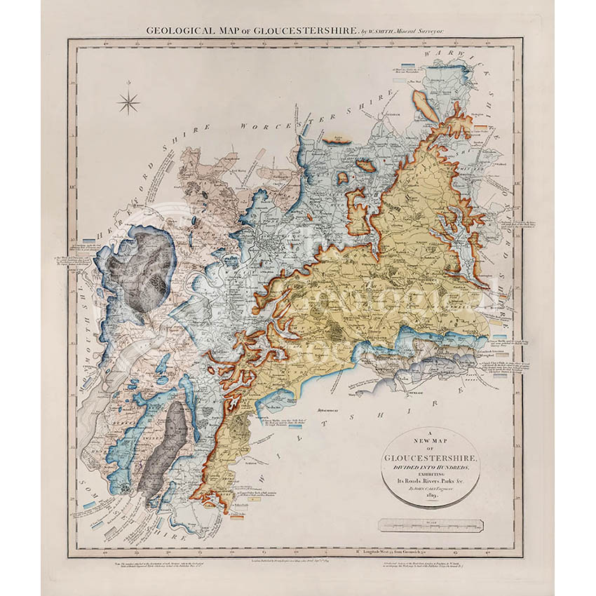 Geological Map of Gloucestershire (William Smith, 1819)