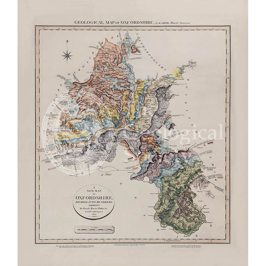 Geological map of Oxfordshire (William Smith, 1820)