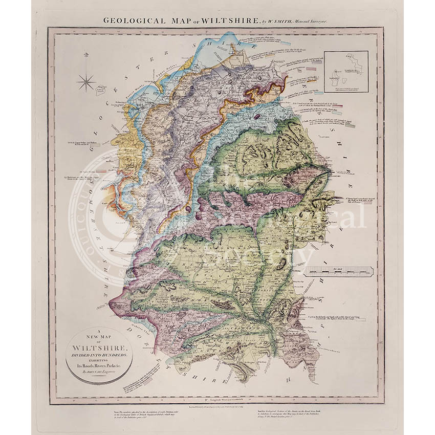 Geological Map of Wiltshire (William Smith, 1819)