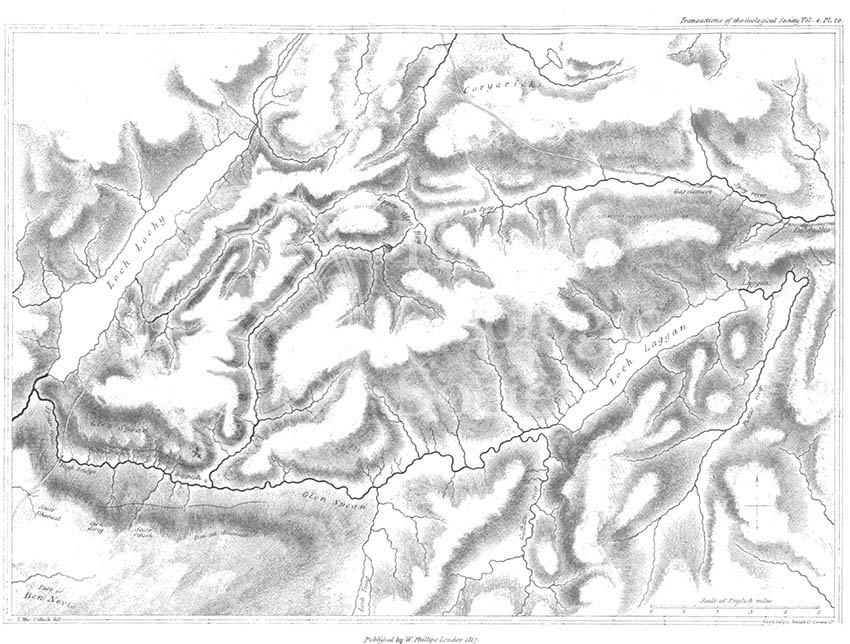 Map of Glen Roy (MacCulloch, 1817)