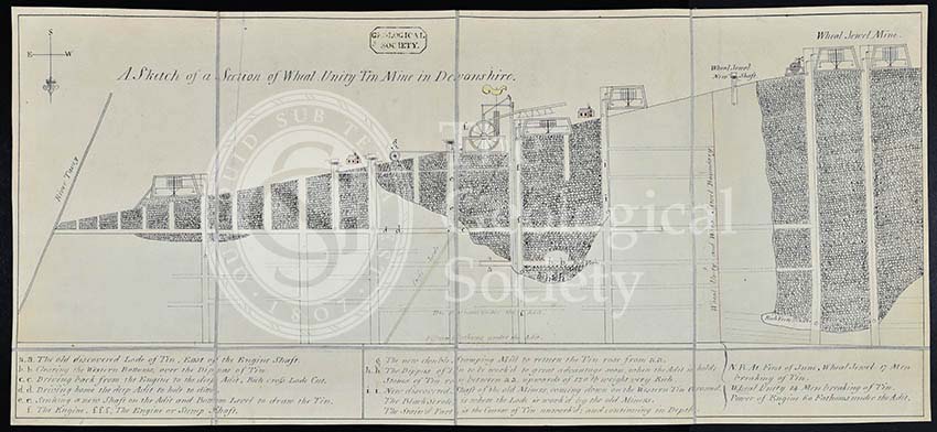 ‘A sketch of a section of Wheal Unity Tin Mine in Devonshire’