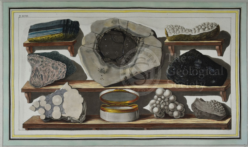 Plate XLVIII: Specimens of curious stones, found by the author on mount Vesuvius.