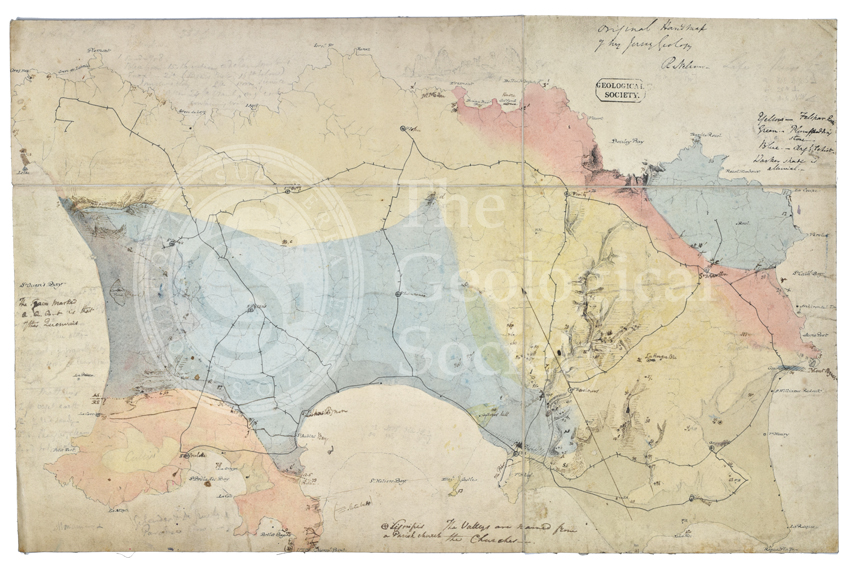Draft of the first geological map of Jersey [c.1828]