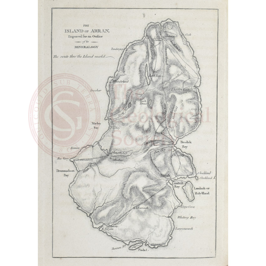 Island of Arran engraved for an outline of its mineralogy  (1800)