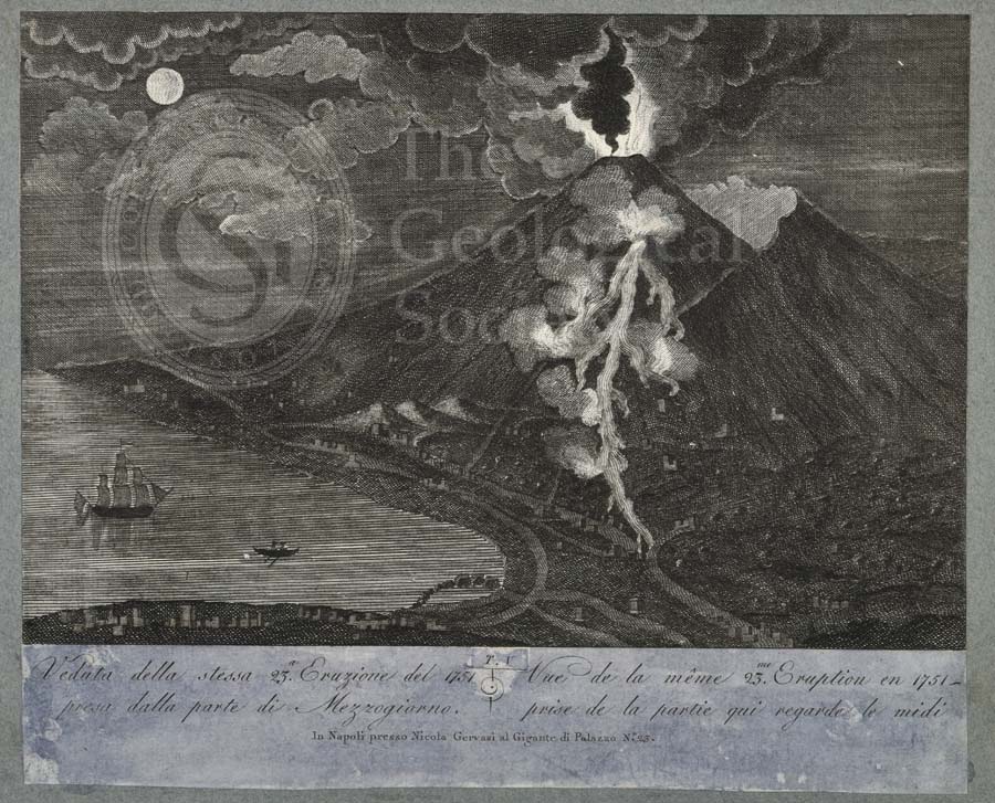 View of the 23rd eruption of Mount Vesuvius, 1751, taken from the south side 