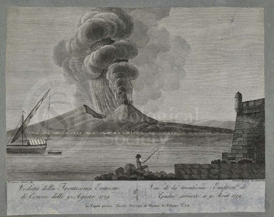 View of 30th eruption of ash of Mount Vesuvius, 9 August 1779