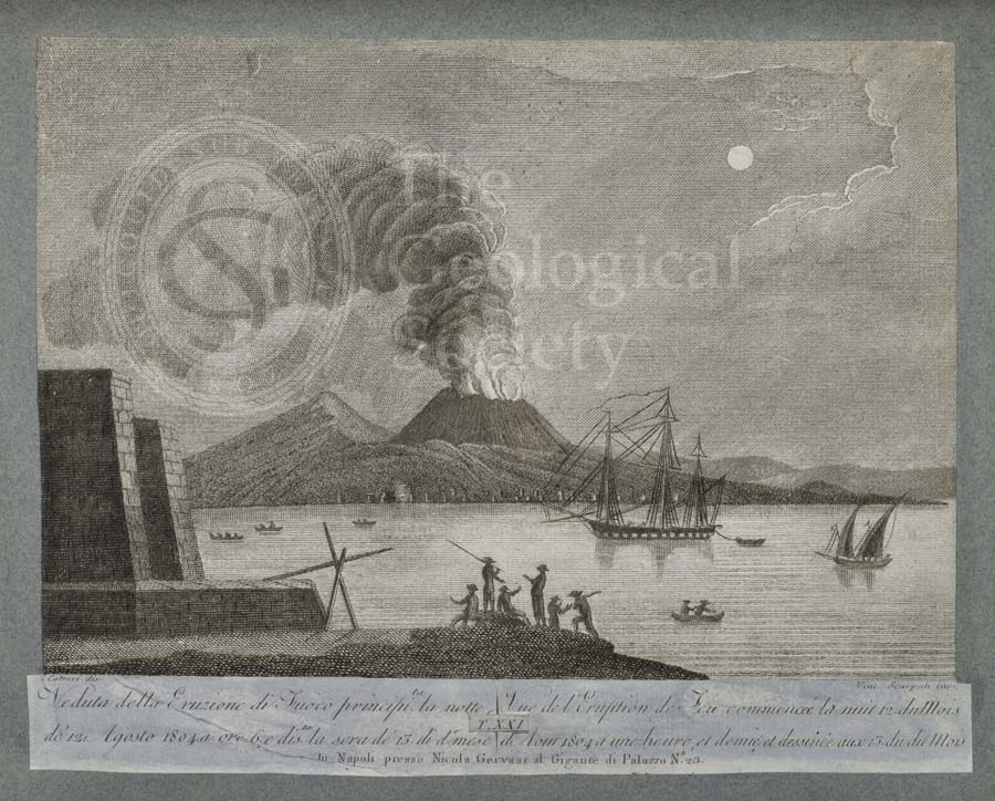 View of the eruption of Vesuvius which began in the night of 12 August 1804