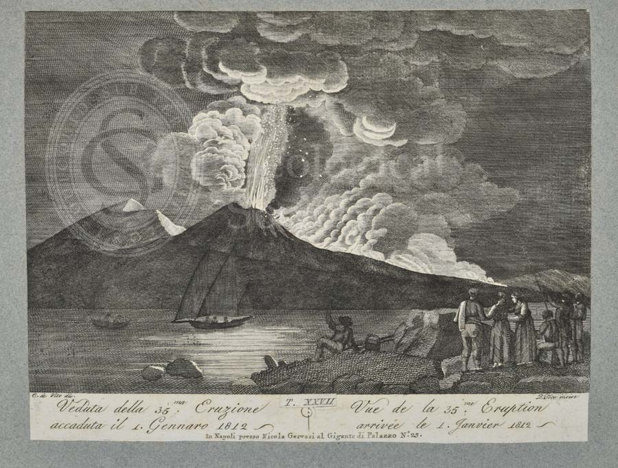 View of the 35th eruption of Mount Vesuvius, 1 January 1812