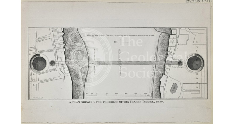 Plan shewing the progress of the Thames Tunnel, 1839